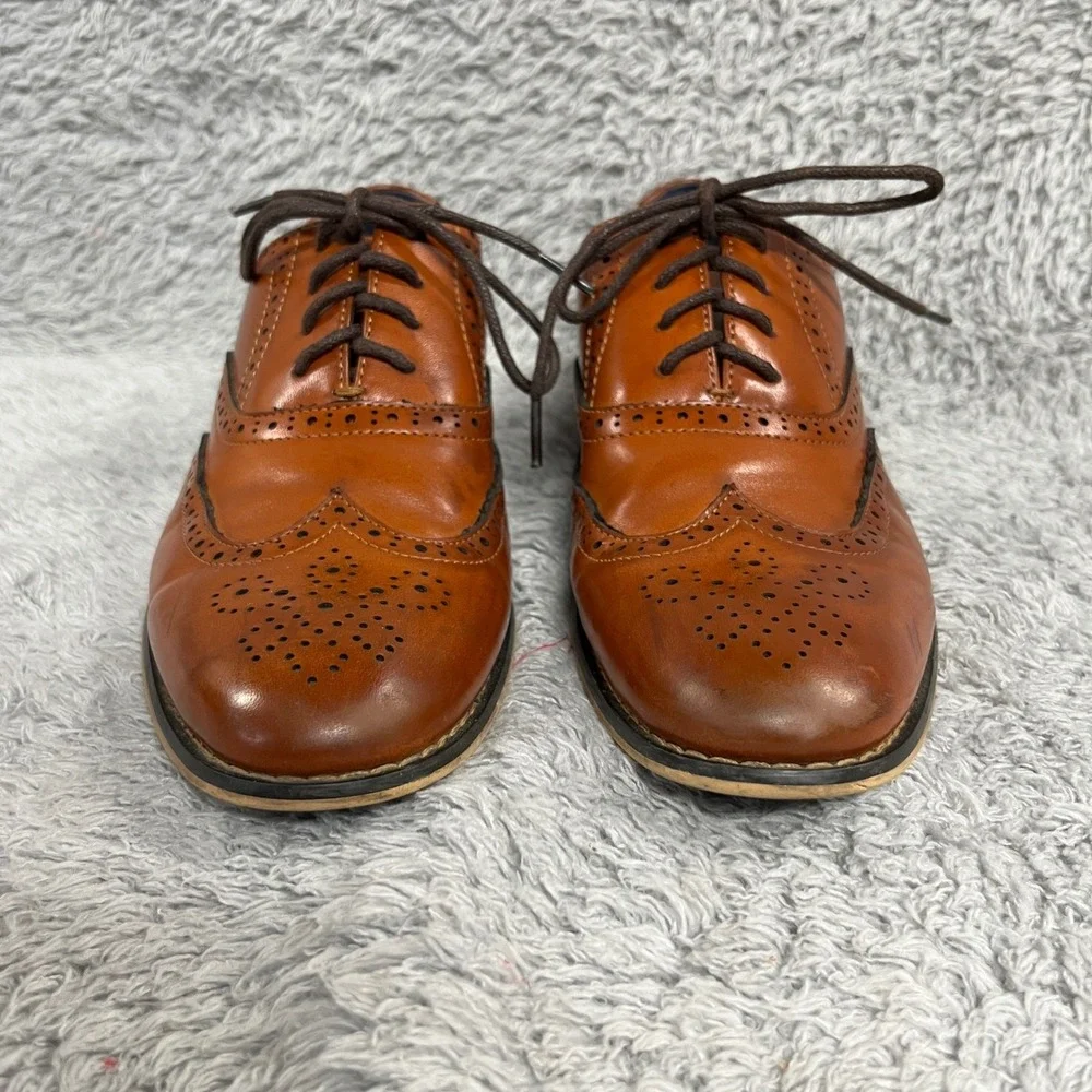 Bruno Marc Wingtip Brogue Oxford Mens 5 Brown Synthetic Leather‎ Dress Shoes